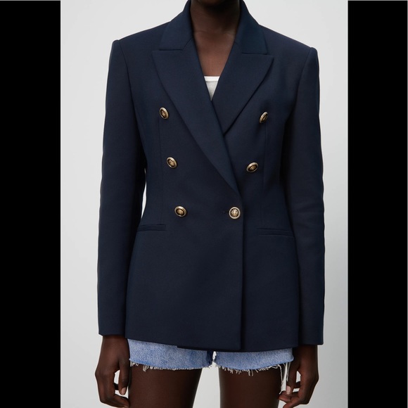 ZARA Double Breasted Gold Buttoned Blazer - Picture 10 of 13